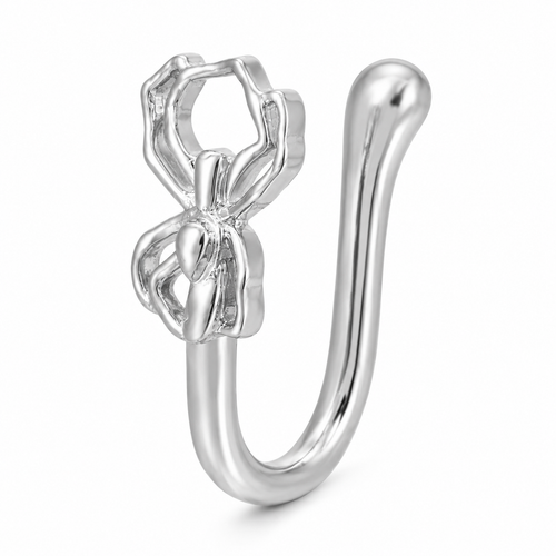 Faux piercing nez araignée argenté sans piercing