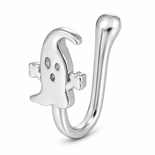 Faux piercing nez fantôme argenté sans piercing