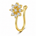 Faux piercing nez grappe de strass doré sans piercing