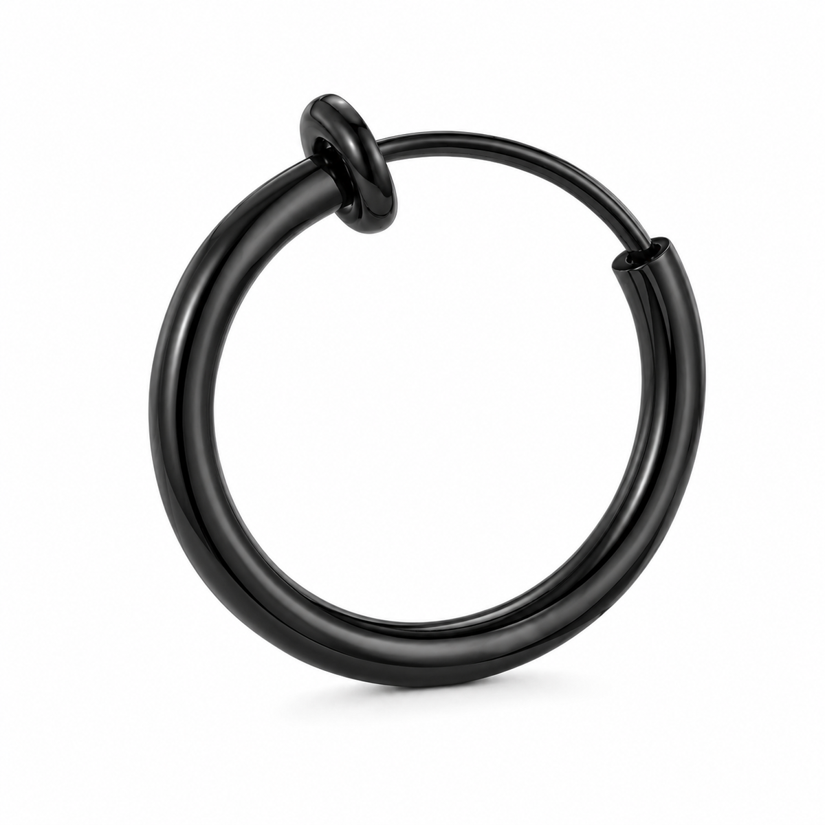 Ear cuff anneau minimaliste noir, anneau fin et brillant