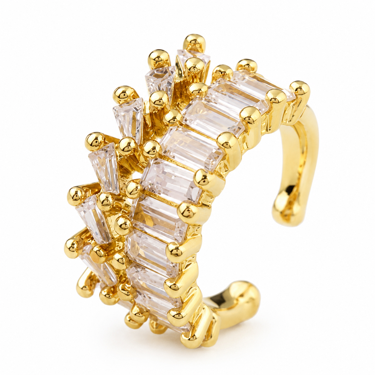 Ear cuff baguettes géométriques sans piercing