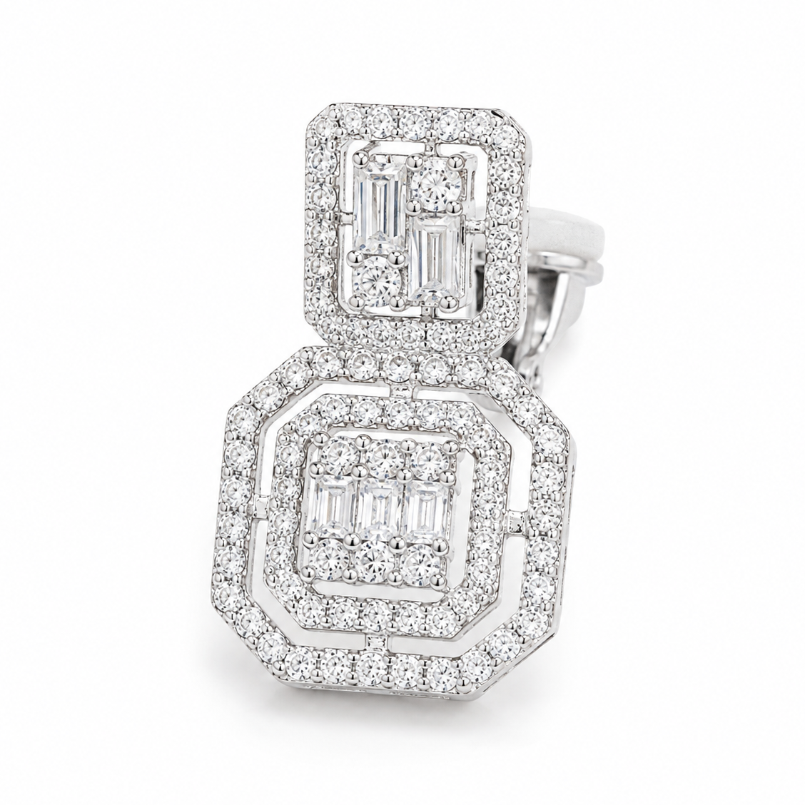 Ear cuff cadres cristallins suspendus sans piercing