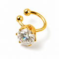 Ear cuff carré solitaire doré sans piercing