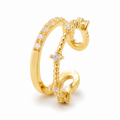Ear cuff cercle pavé élégant doré sans piercing
