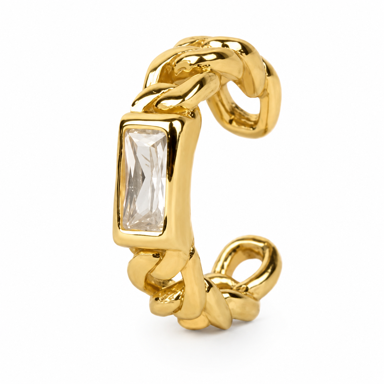 Ear cuff chaîne rectangle sans piercing