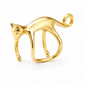 Ear cuff chat sculpté doré sans piercing