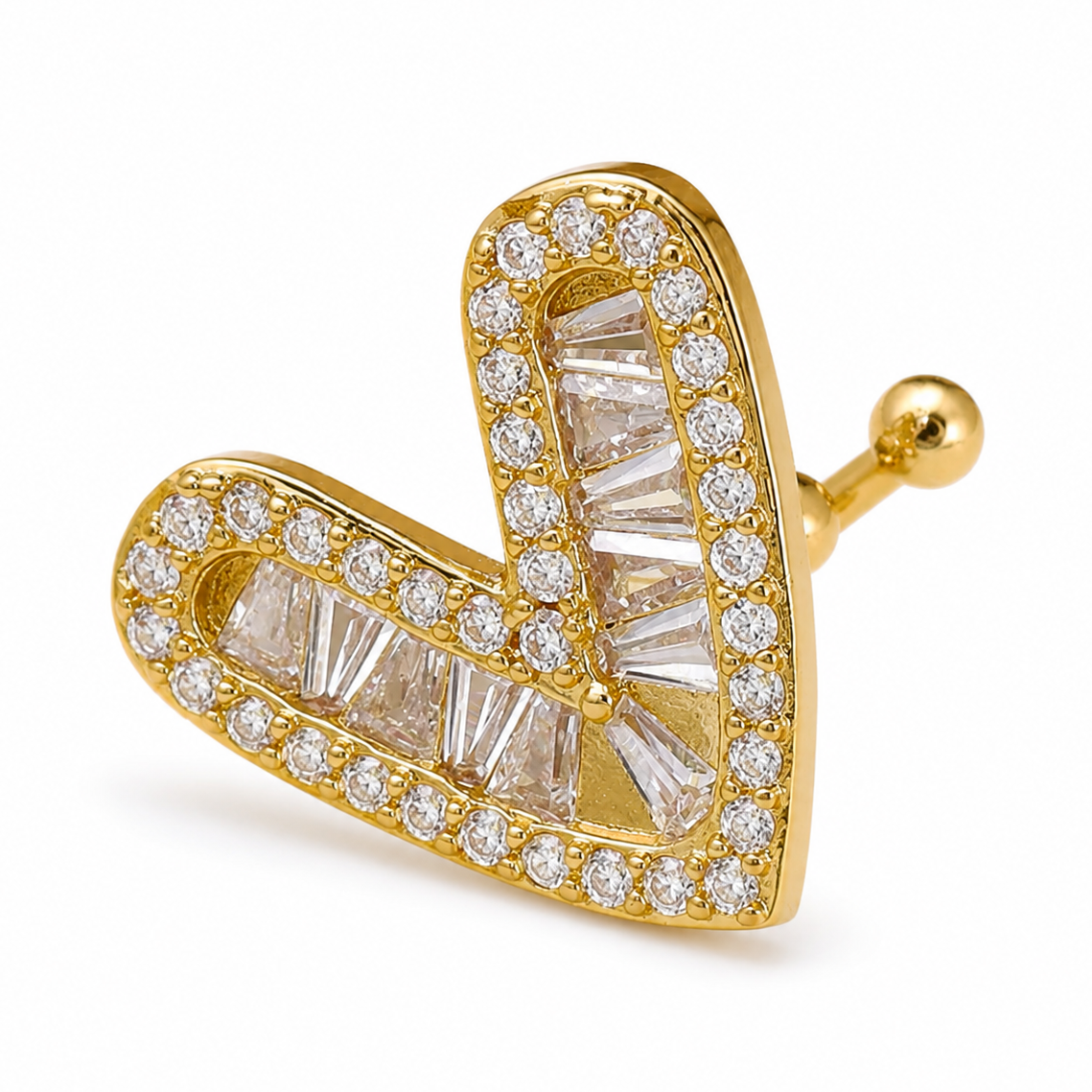 Ear cuff coeur pavé sans piercing