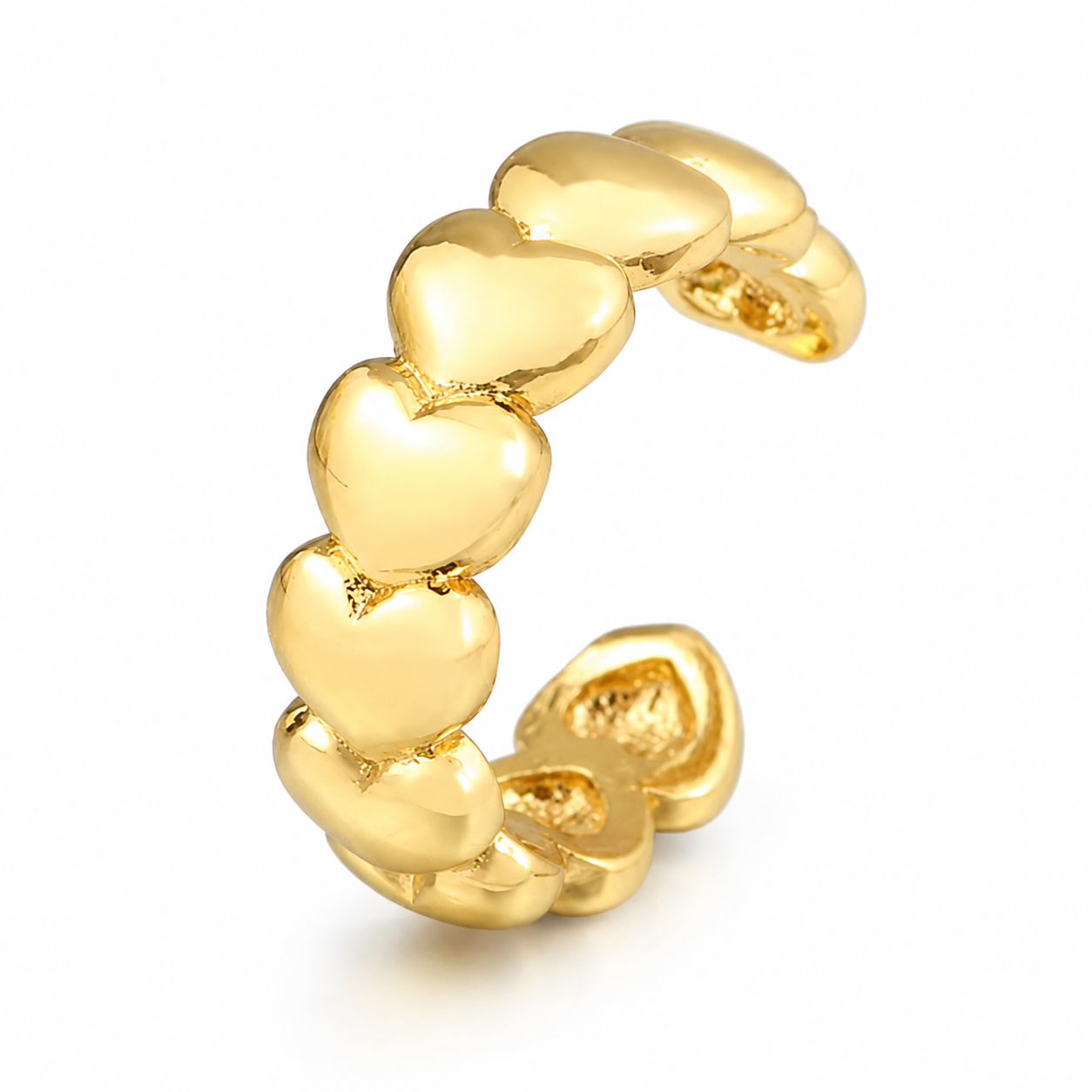 Ear cuff cœurs alignés sans piercing