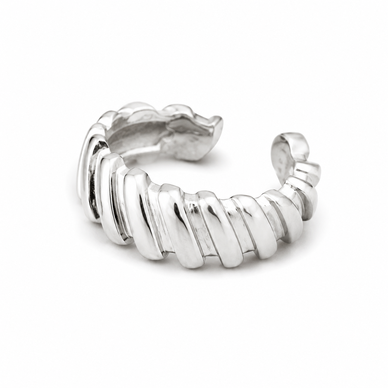 Ear cuff côtelé texturé vue produit