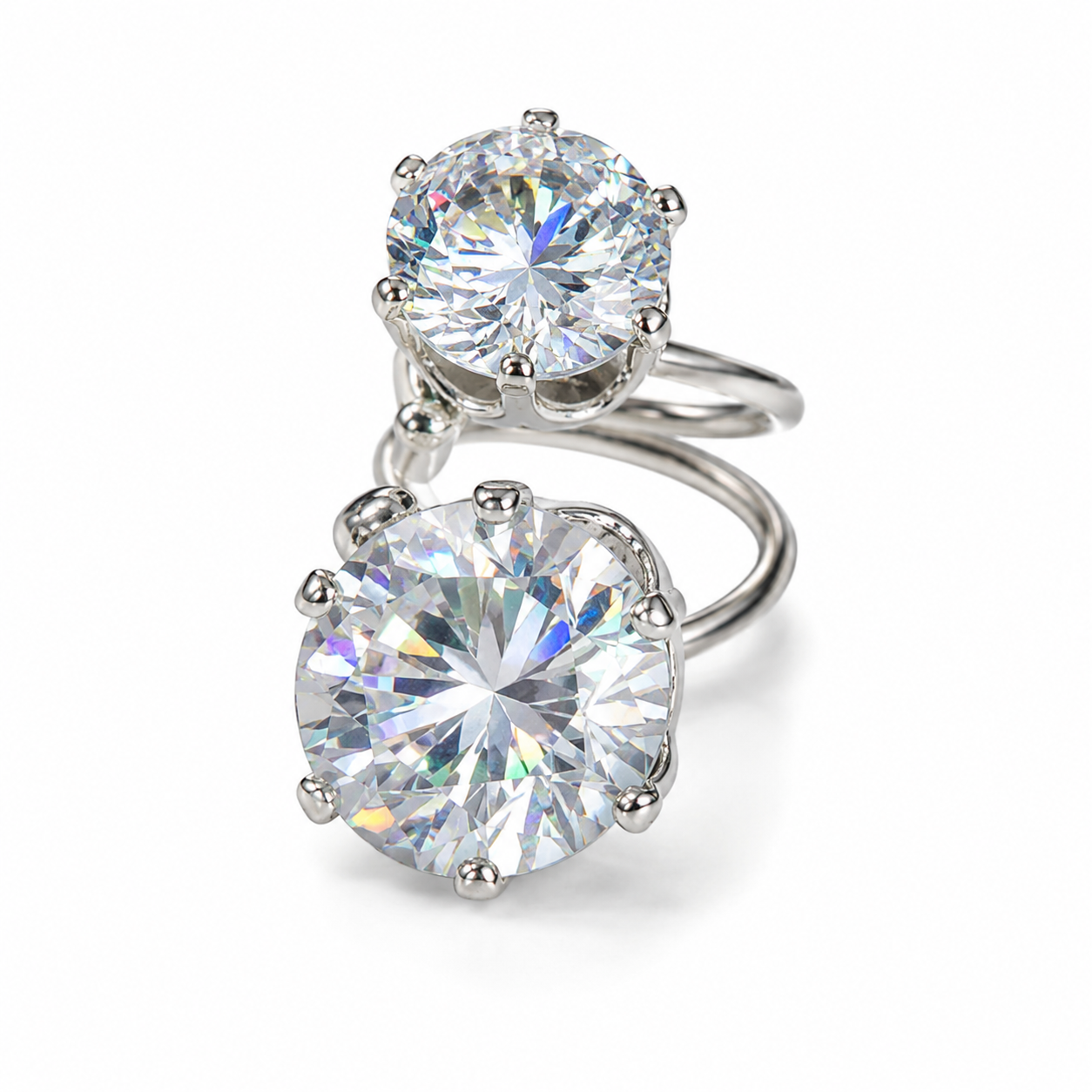 Ear cuff cristal rond sans piercing