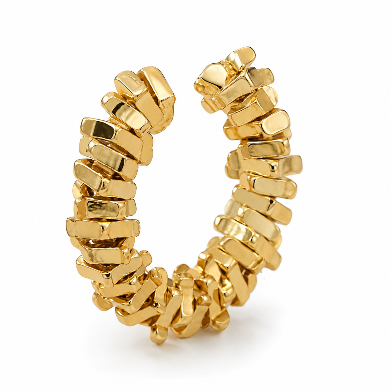 Ear cuff cristaux bruts doré sans piercing