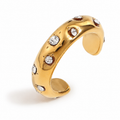 Ear cuff cristaux incrustés doré sans piercing