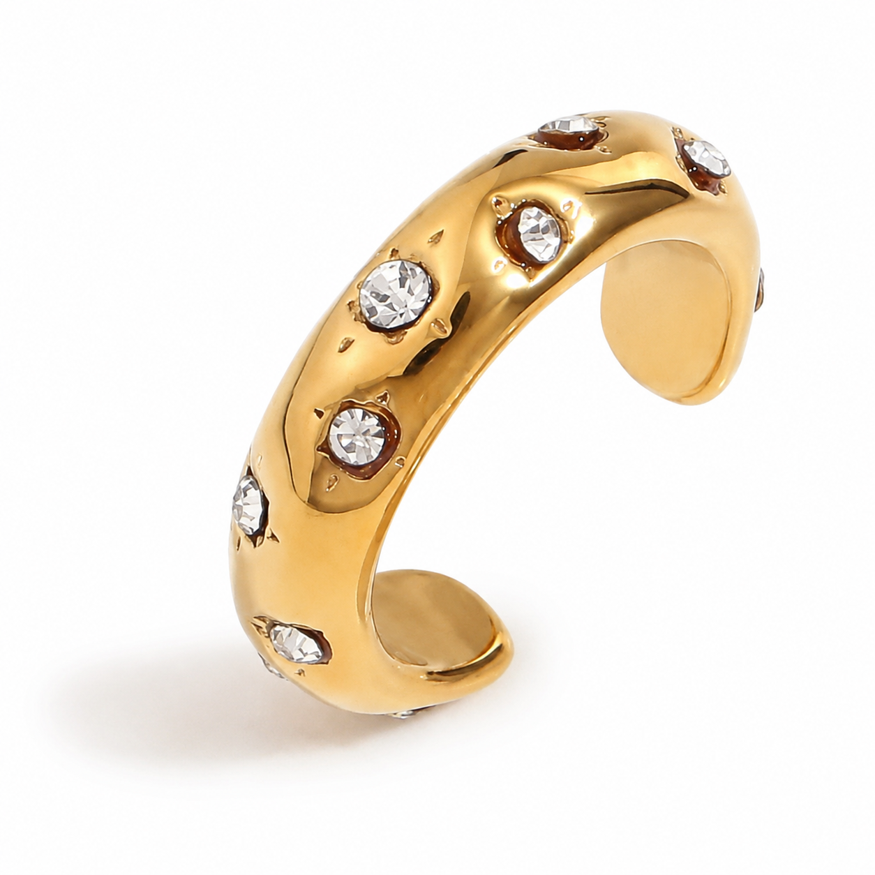 Ear cuff cristaux incrustés doré sans piercing