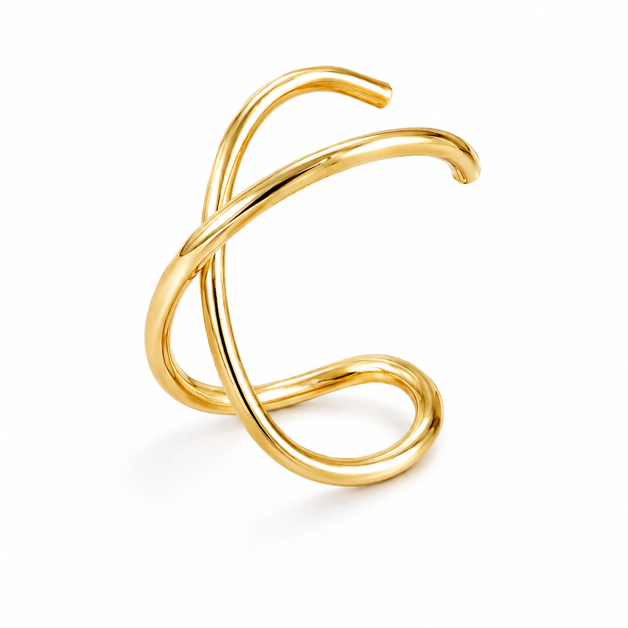 Ear cuff croisé minimaliste doré sans piercing