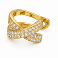 Ear cuff croisé pavé double rang sans piercing