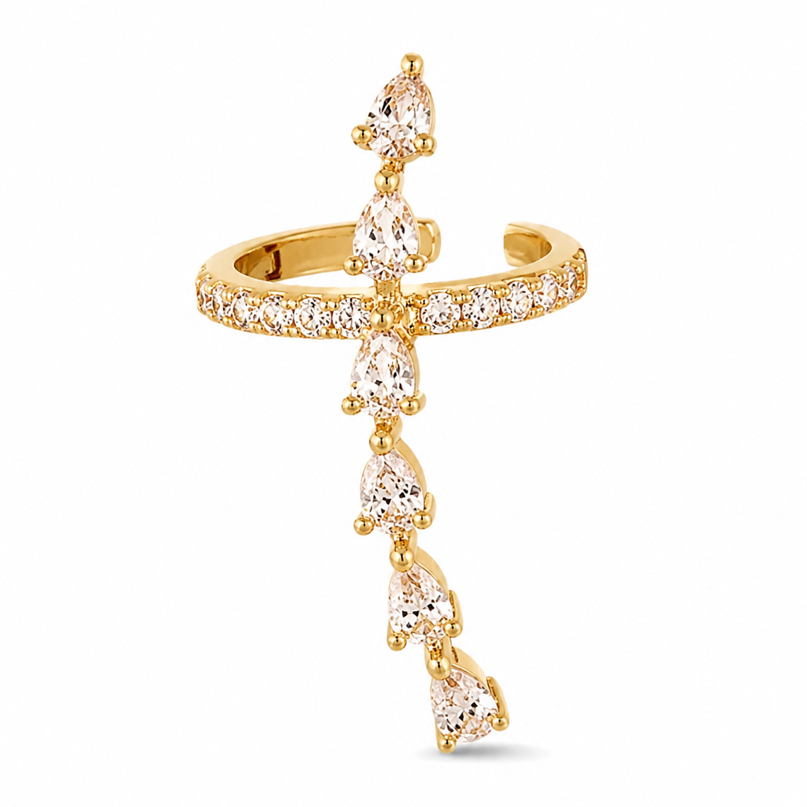 Ear cuff croix pavée sans piercing