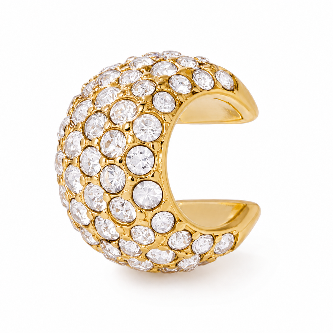 Ear cuff dôme cristallin sans piercing