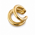 Ear cuff double anneau epais doré sans piercing