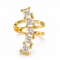 Ear cuff double carré vertical sans piercing