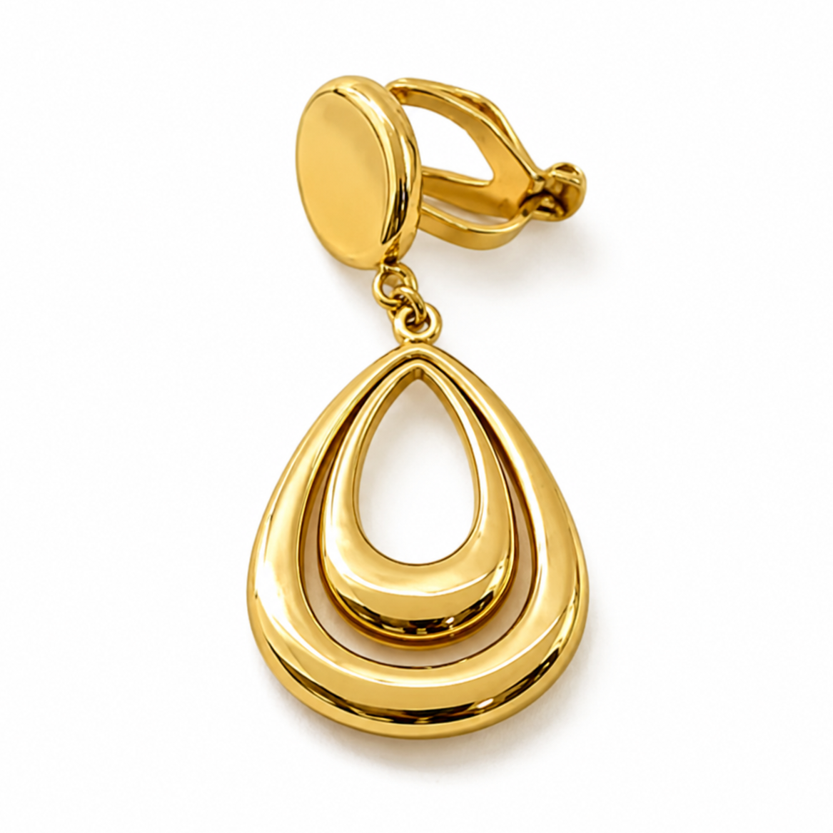 Ear cuff double goutte ajourée sans piercing