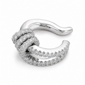Ear cuff double pavé croisé sans piercing