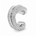 Ear cuff double pavé ligne centrale sans piercing