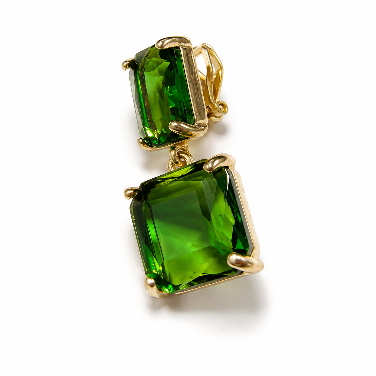 Ear cuff double rectangle pendant sans piercing