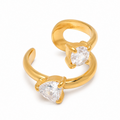 Ear cuff double solitaire sans piercing