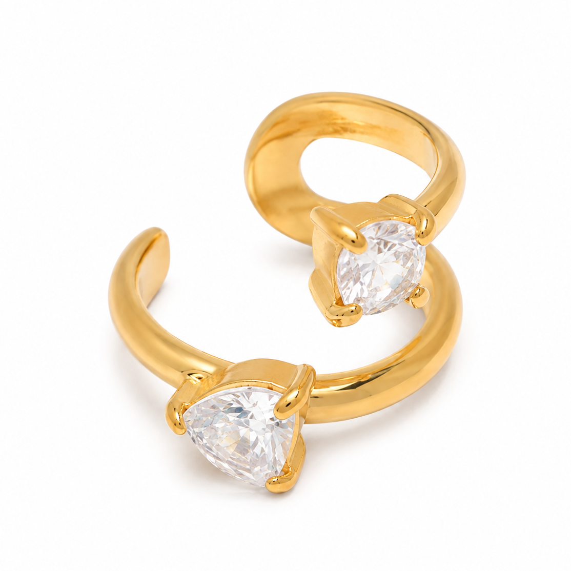 Ear cuff double solitaire sans piercing