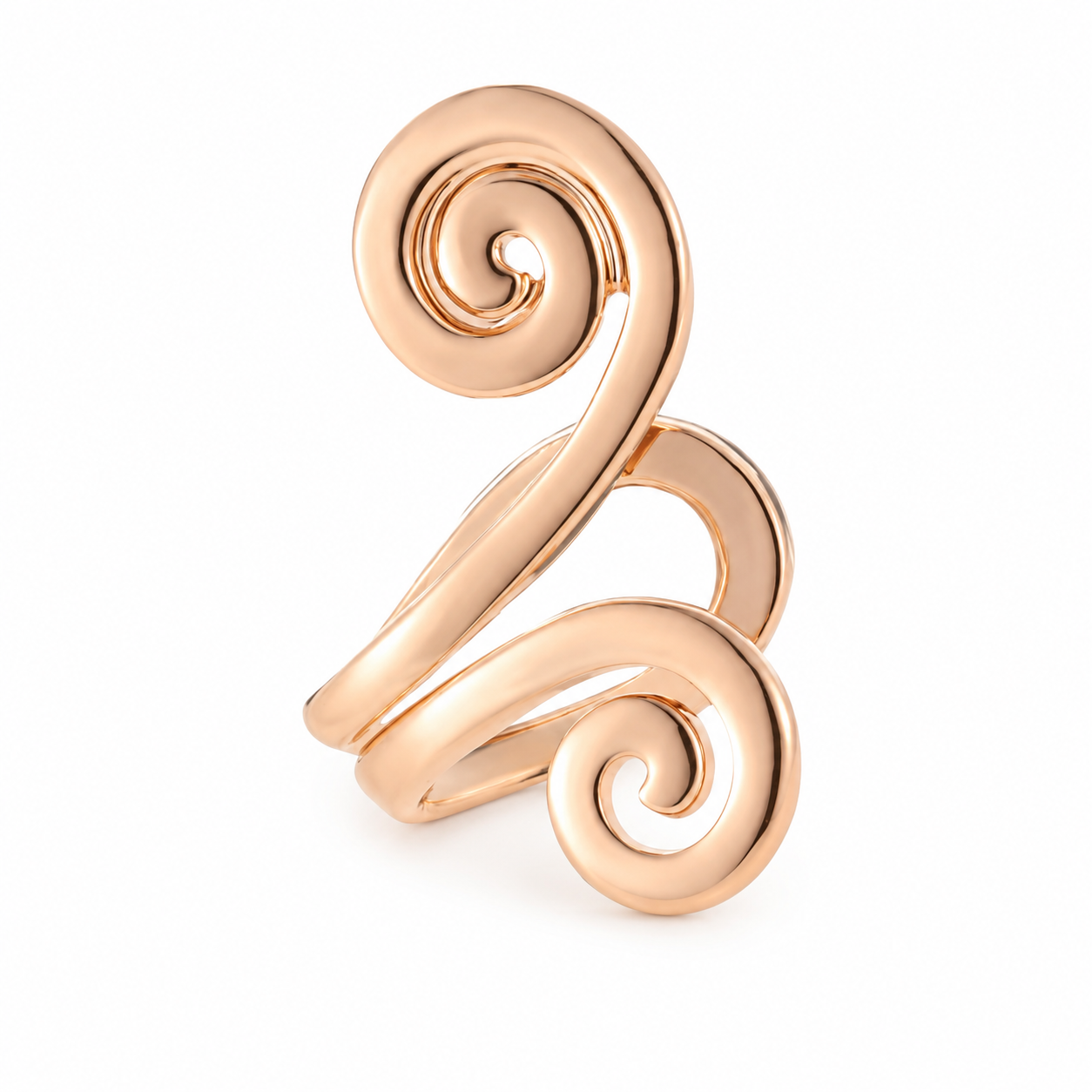 Ear cuff double spirale doré sans piercing