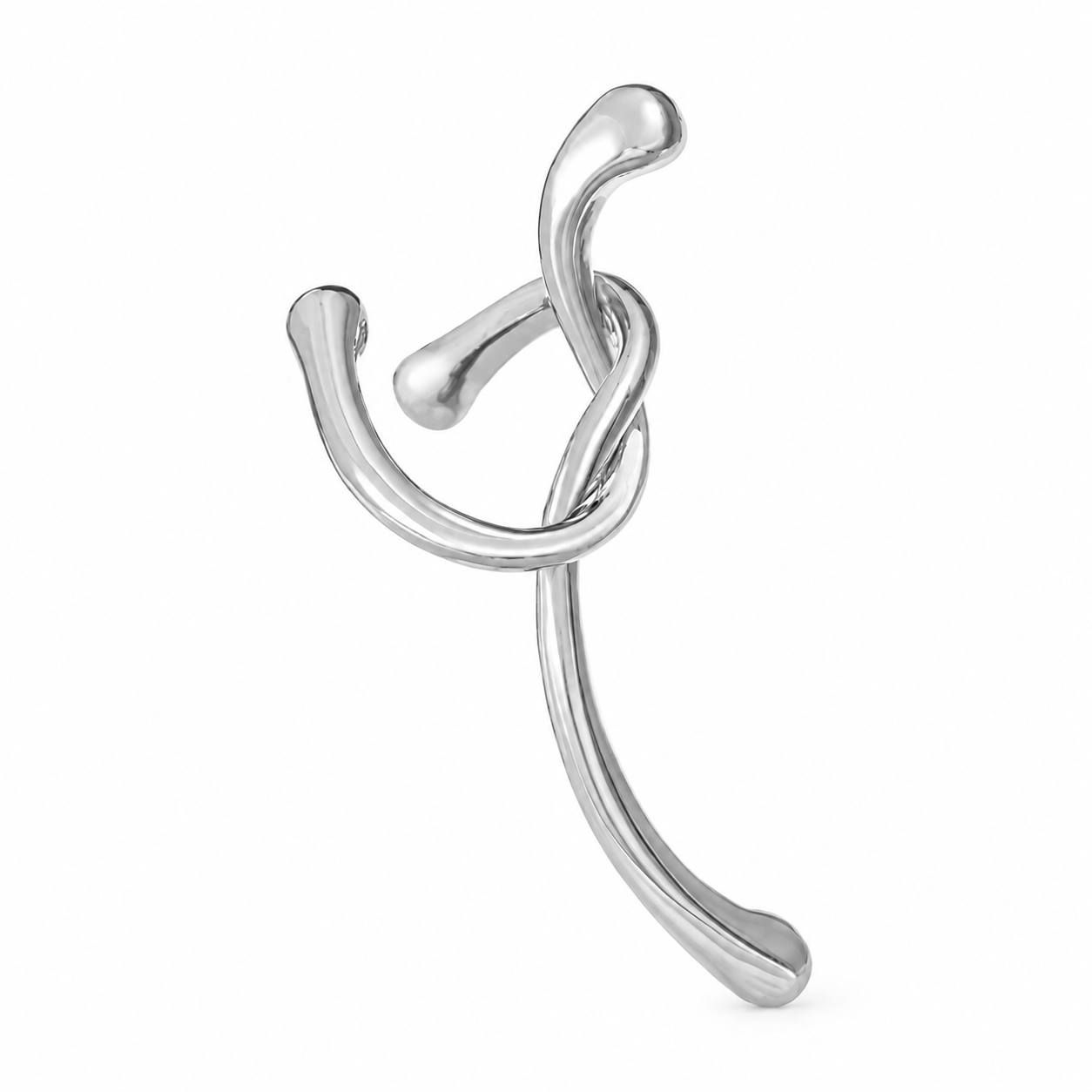 Ear cuff entrelacé pendant argenté sans piercing