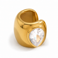 Ear cuff épais solitaire rond sans piercing