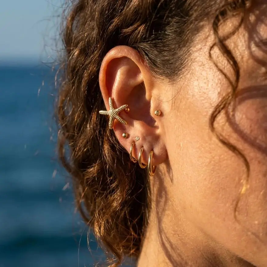 Vue détail ear cuff étoile de mer