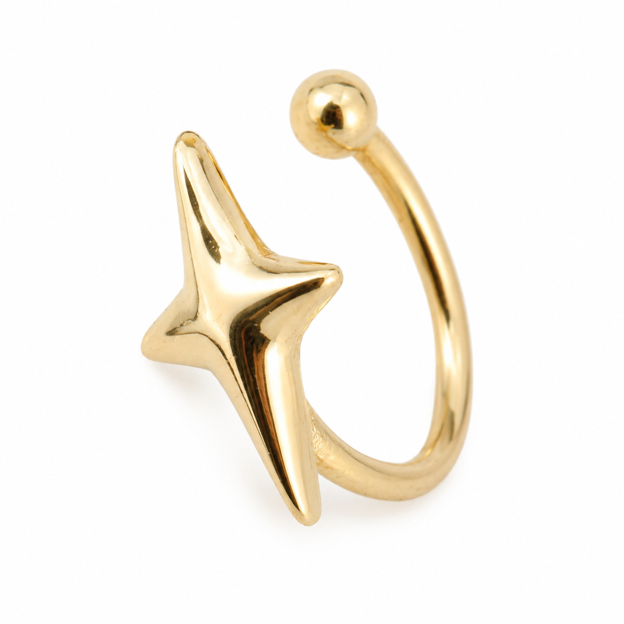 Ear cuff étoile doré sans piercing