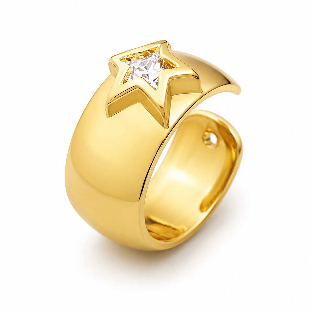 Ear cuff étoile solitaire large sans piercing