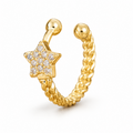 Ear cuff étoile torsadé doré sans piercing