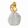Ear cuff feuille pendante texturée sans piercing
