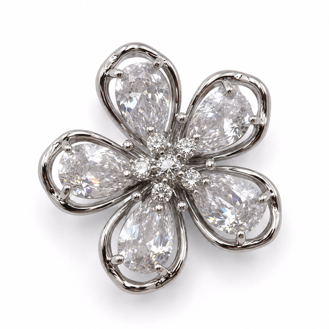 Ear cuff fleur cristalline sans piercing
