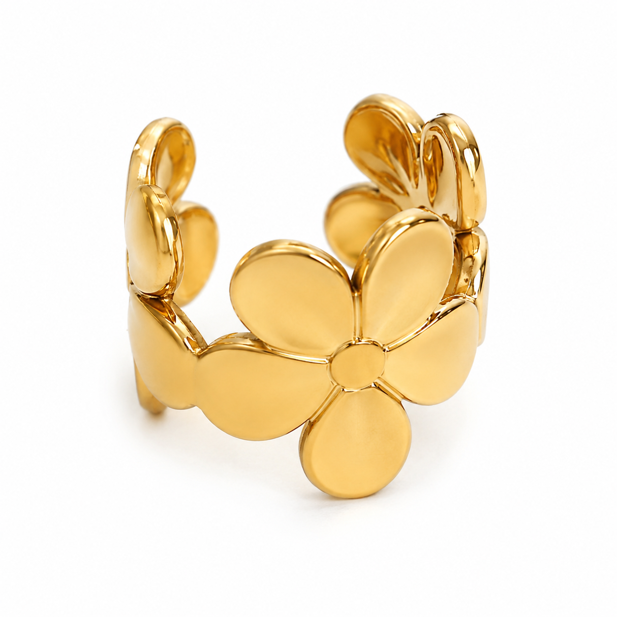 Ear cuff fleur doré sans piercing