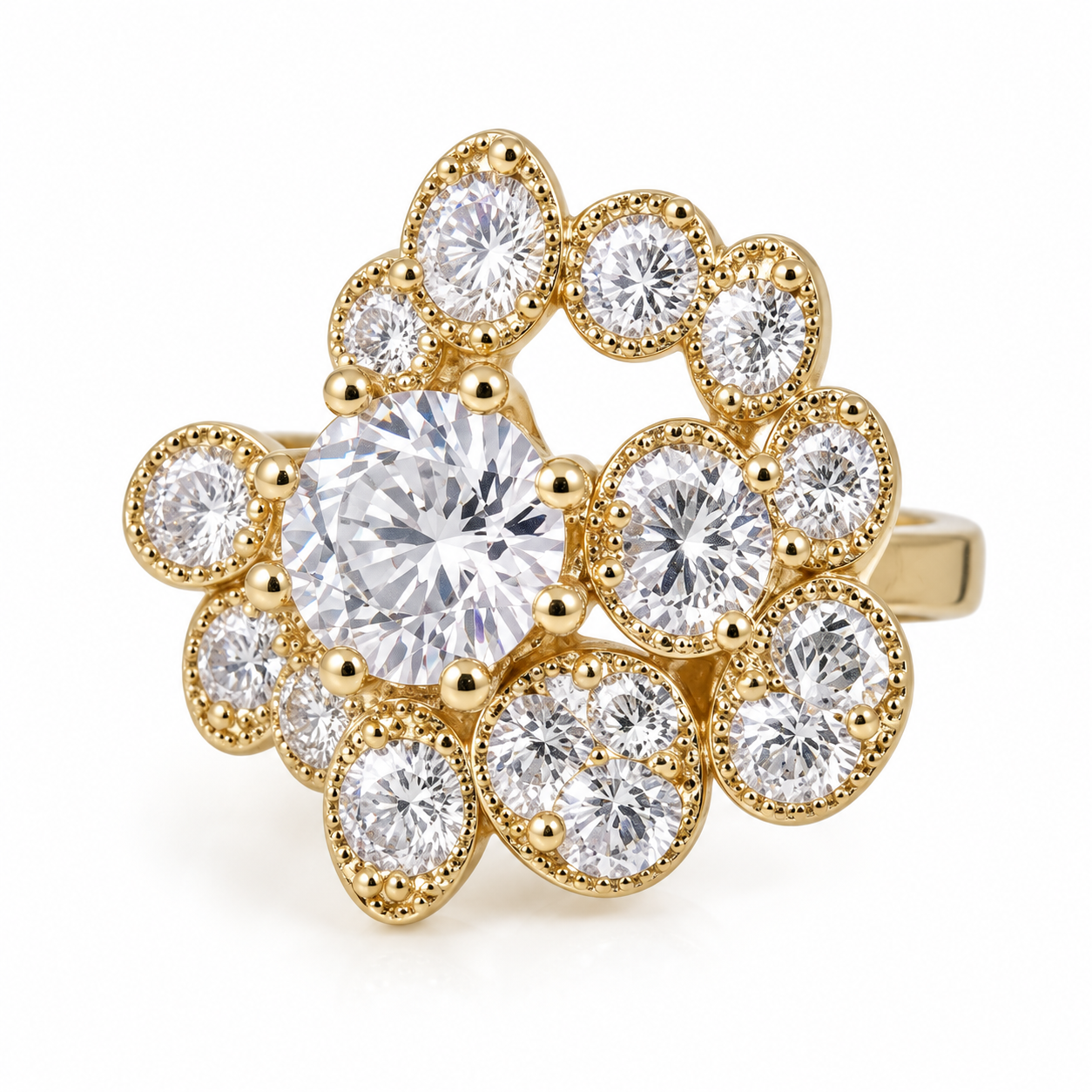 Ear cuff fleur pavée sans piercing