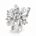 Ear cuff fleur perlée sans piercing