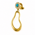 Ear cuff goutte ajourée perle pavée sans piercing