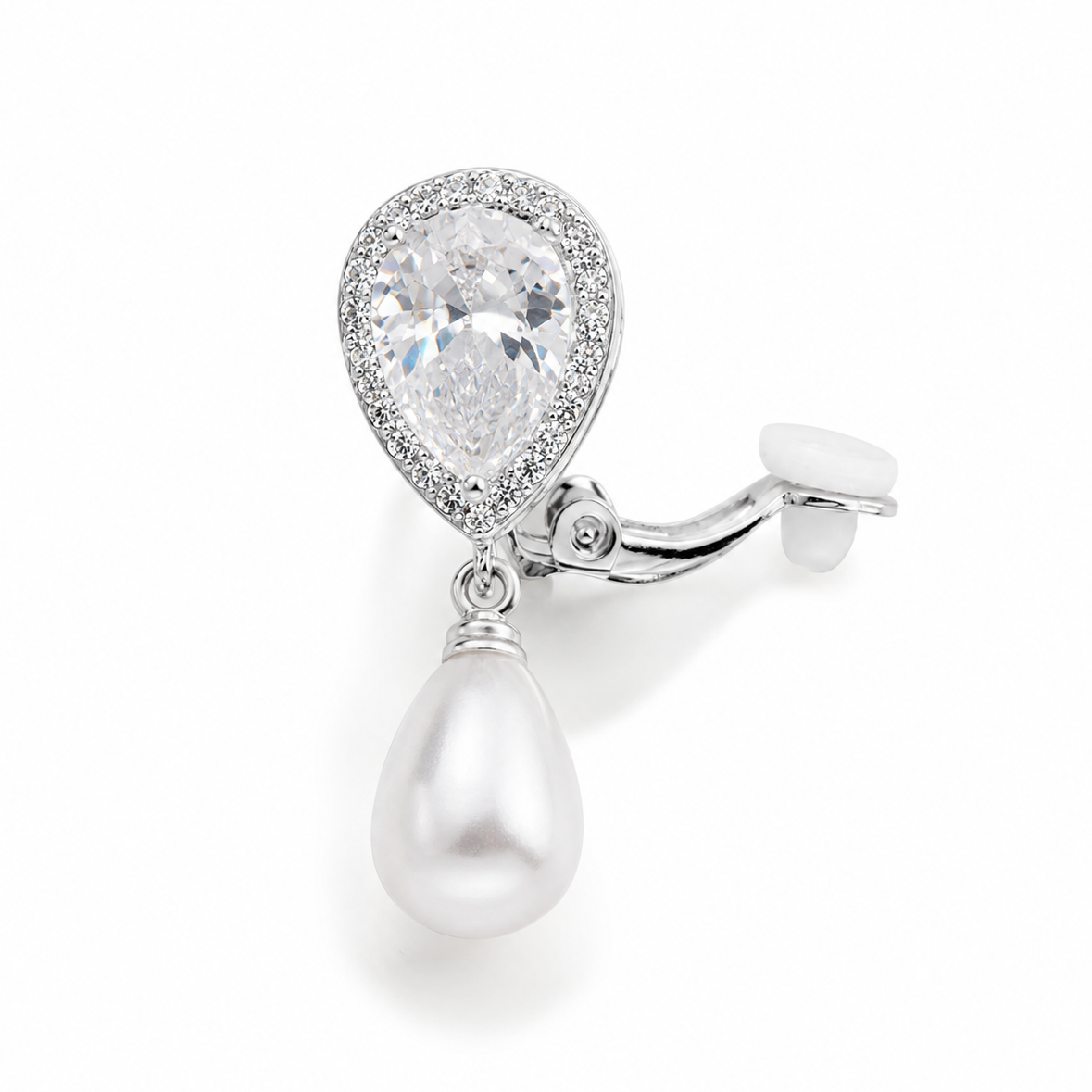 Ear cuff goutte perlée pavée sans piercing