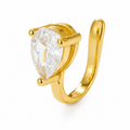Ear cuff goutte solitaire doré sans piercing