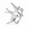Ear cuff hirondelle texturée sans piercing