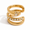 Ear cuff ligne pavé central sans piercing