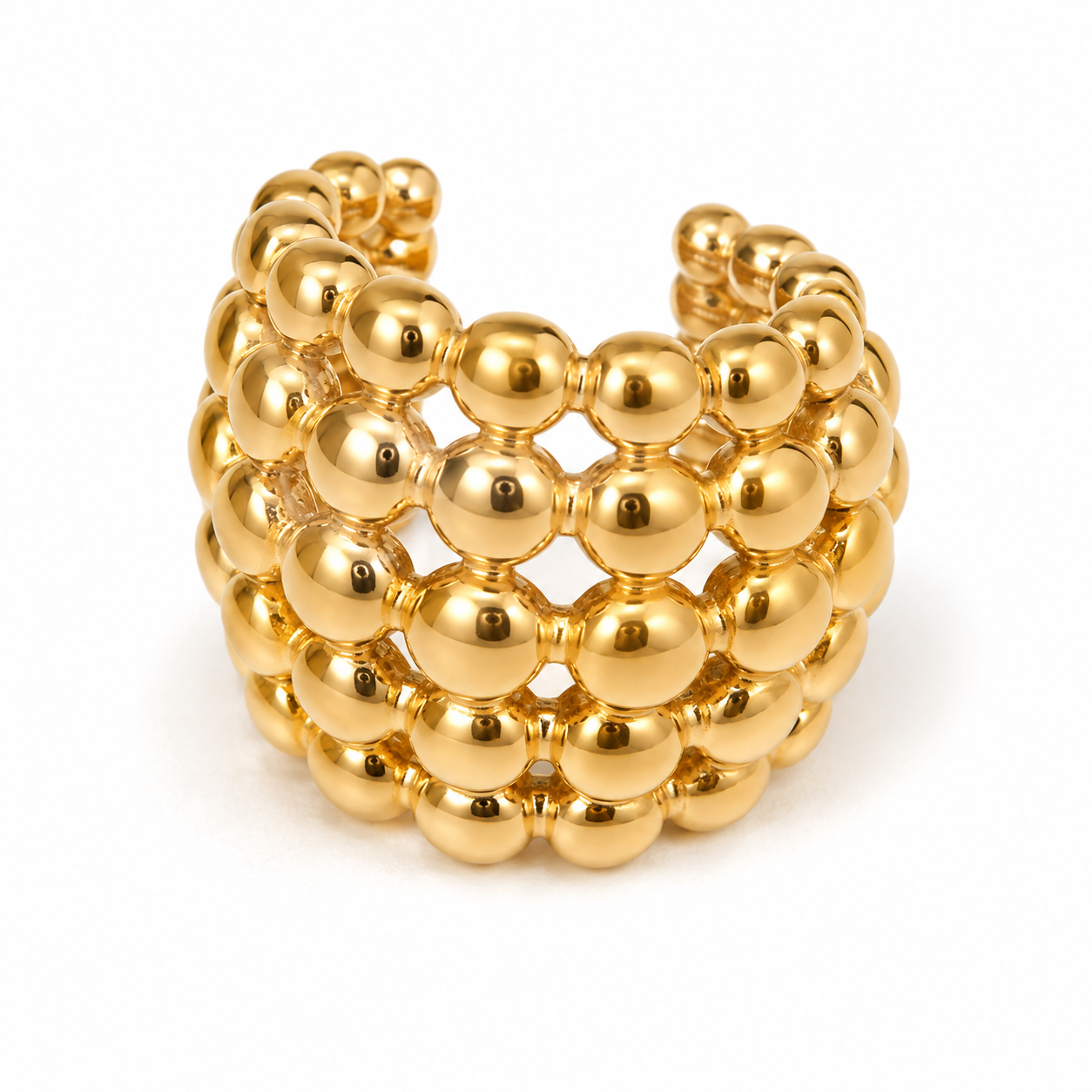 Ear cuff maille perlée sans piercing