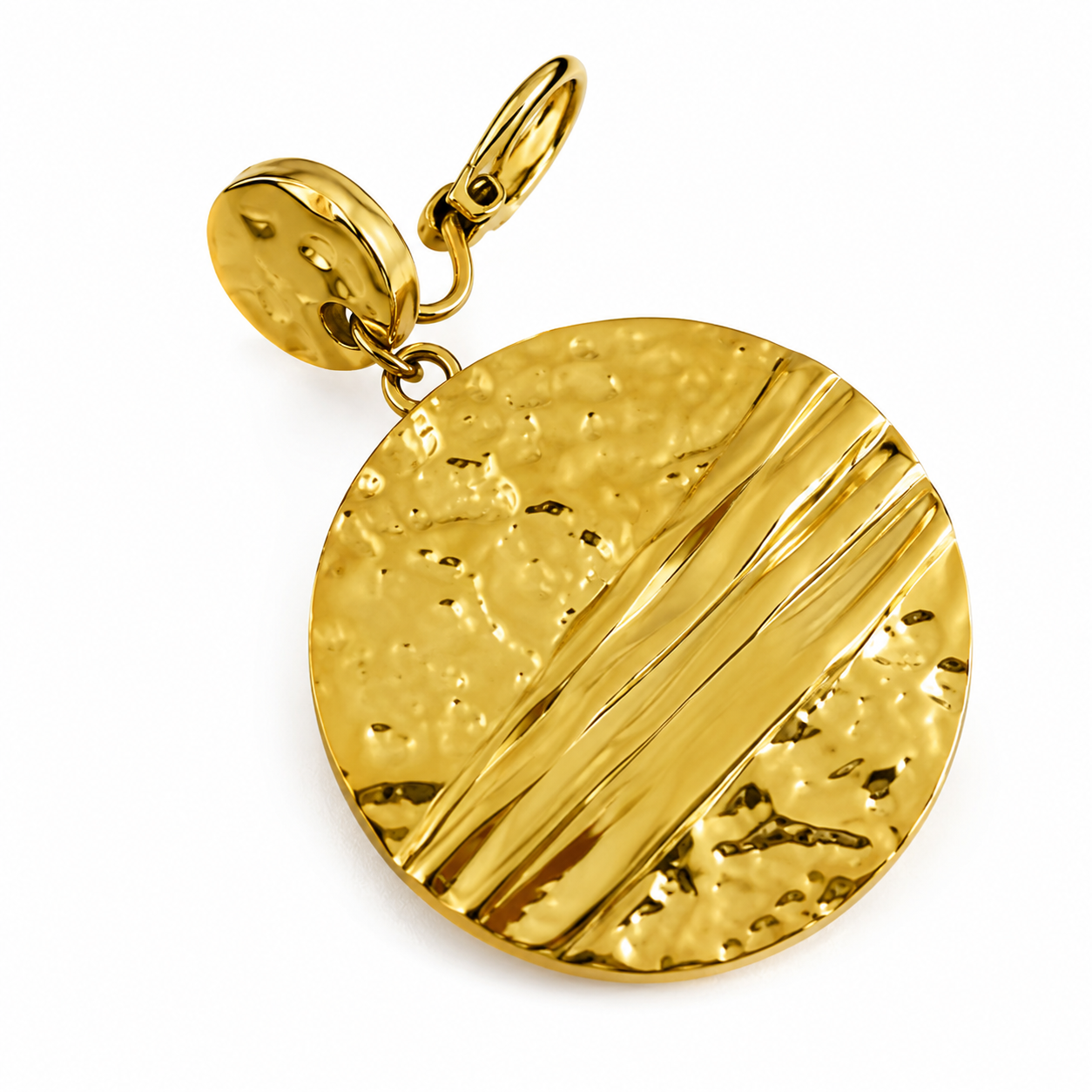 Ear cuff médaille martelée sans piercing