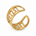 Ear cuff motif ondulé doré sans piercing