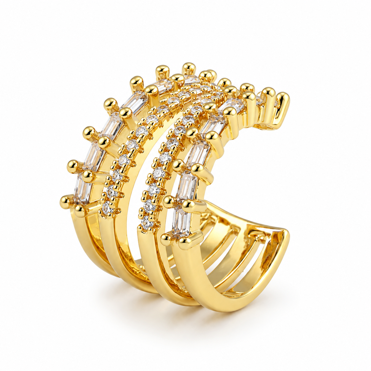 Ear cuff multi rang baguette sans piercing